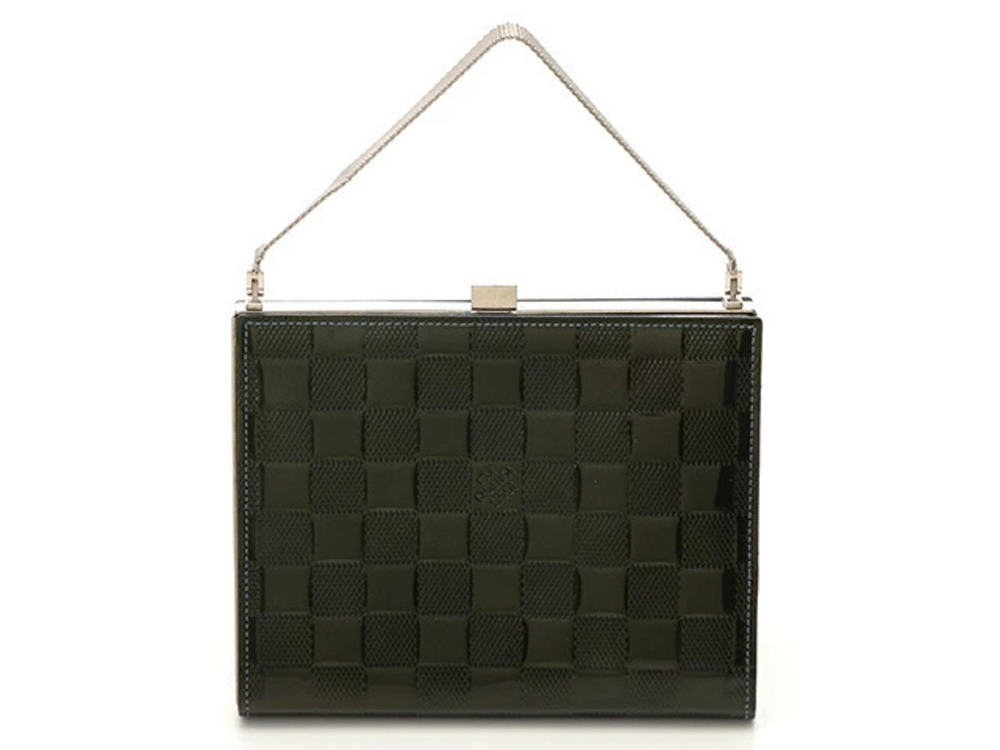 LOUIS VUITTON Bag Handbag Ange Damier Vernis Petrol Blue